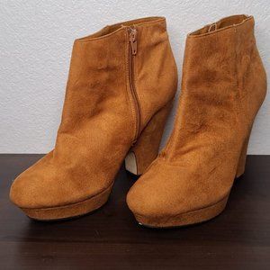 Cato brown/tan/mustard Heeled ankle boots